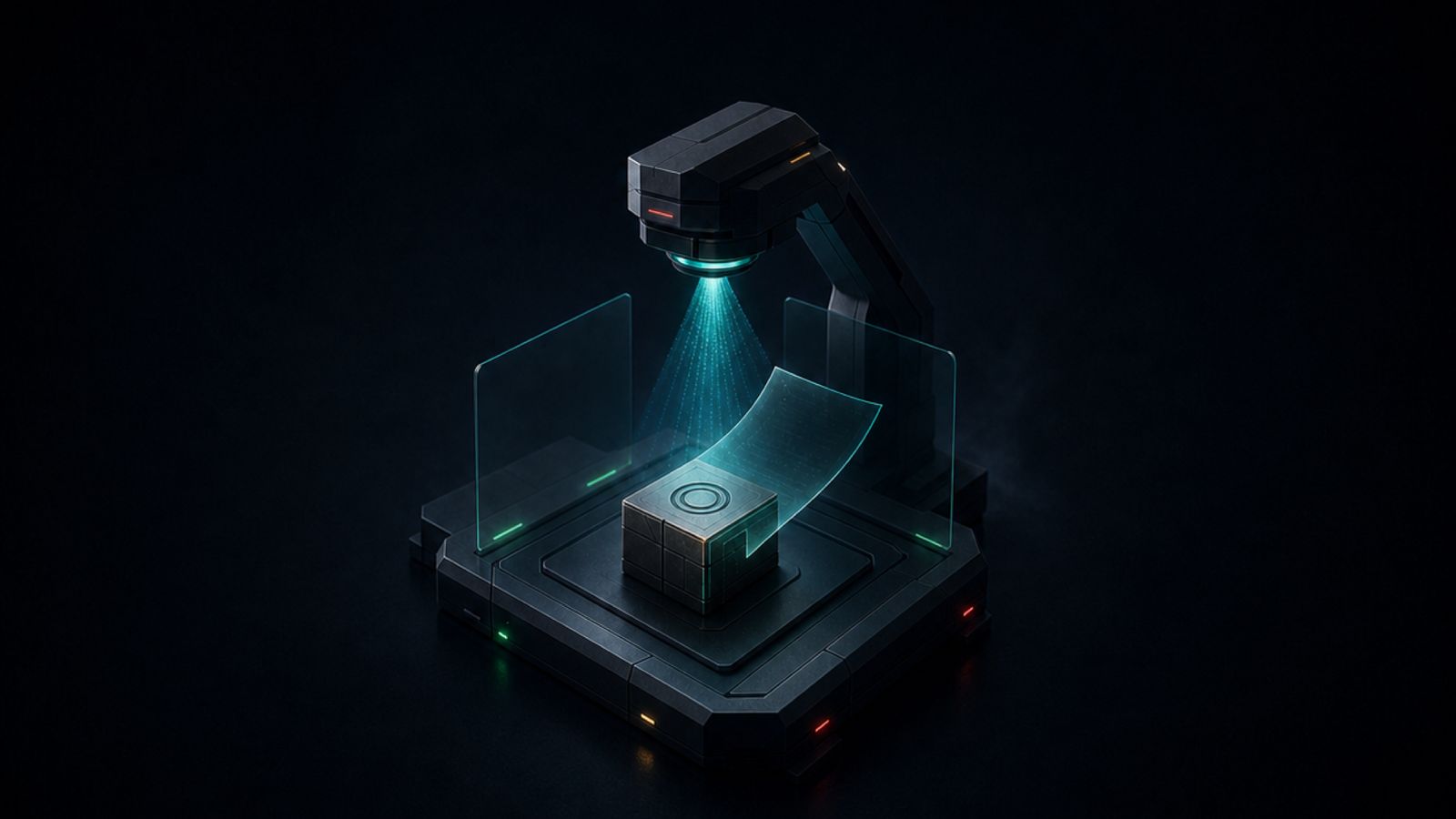A scanner beam producing an evidence receipt for one inspected subject