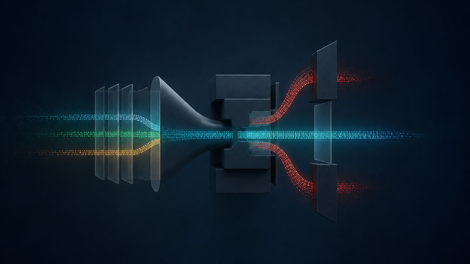 Data signals entering a constrained execution funnel while other paths are blocked